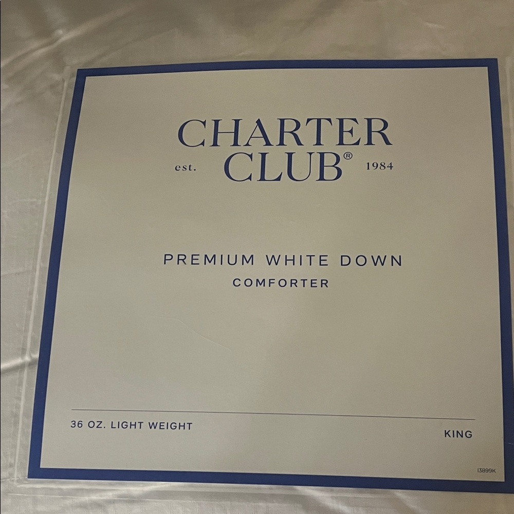 Charter Club White Down Comforter - King Size